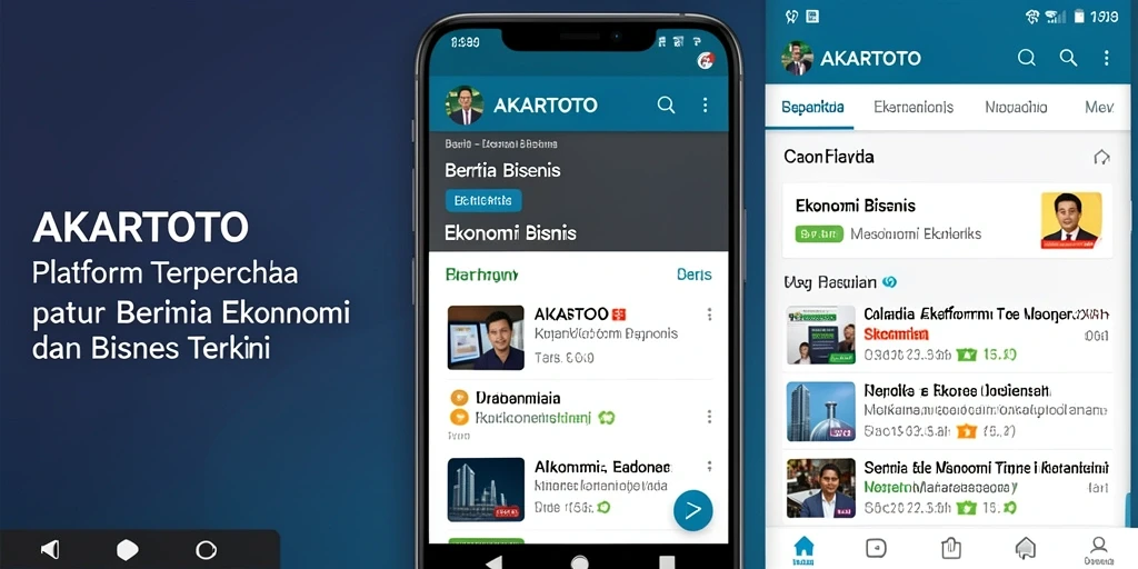 Tampilan antarmuka AKARTOTO dengan fitur berita ekonomi yang lengkap.