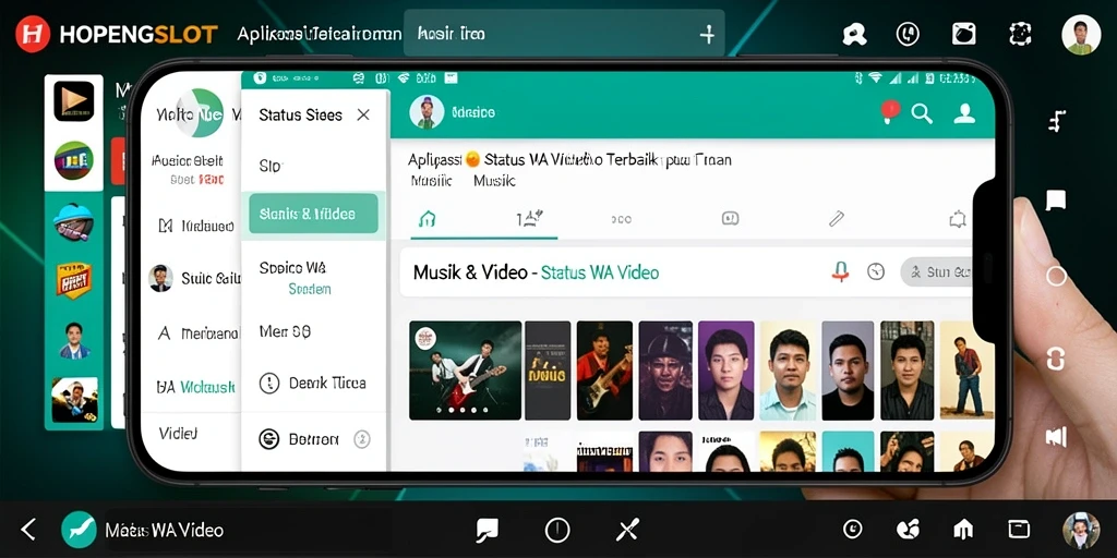 Tampilan antarmuka HOPENGSLOT yang menarik untuk aplikasi Status WA Video.