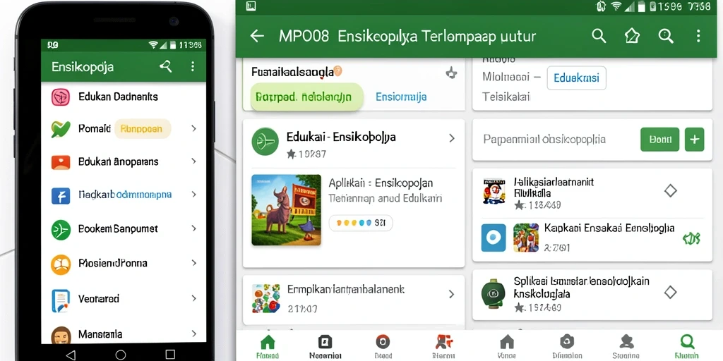 Antarmuka aplikasi MPO08 menampilkan konten Ensiklopedia yang menarik.