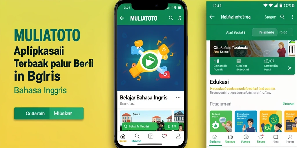 Tampilan antarmuka user-friendly aplikasi Belajar Bahasa Inggris.