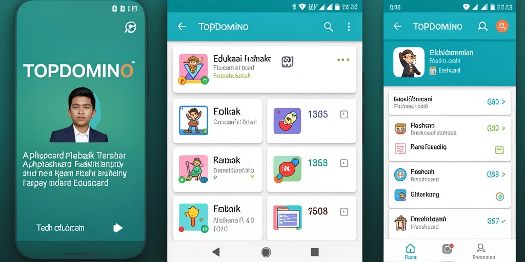 Antarmuka aplikasi TOPDOMINO yang interaktif dan menarik.