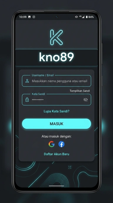 Tampilan halaman login kno89